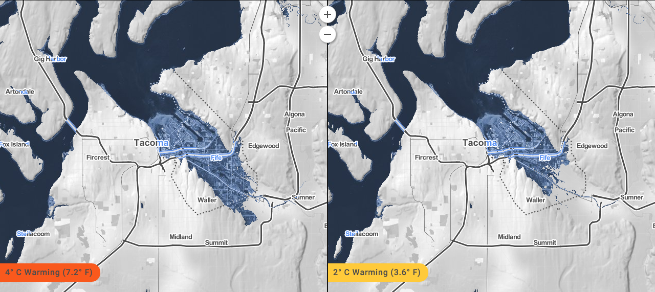 Tacoma and Commencement Bay. (Climate Central)