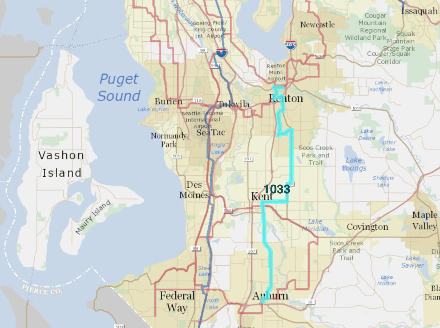 Map of Metro's long-range plan for RapidRide corridors. (King County)