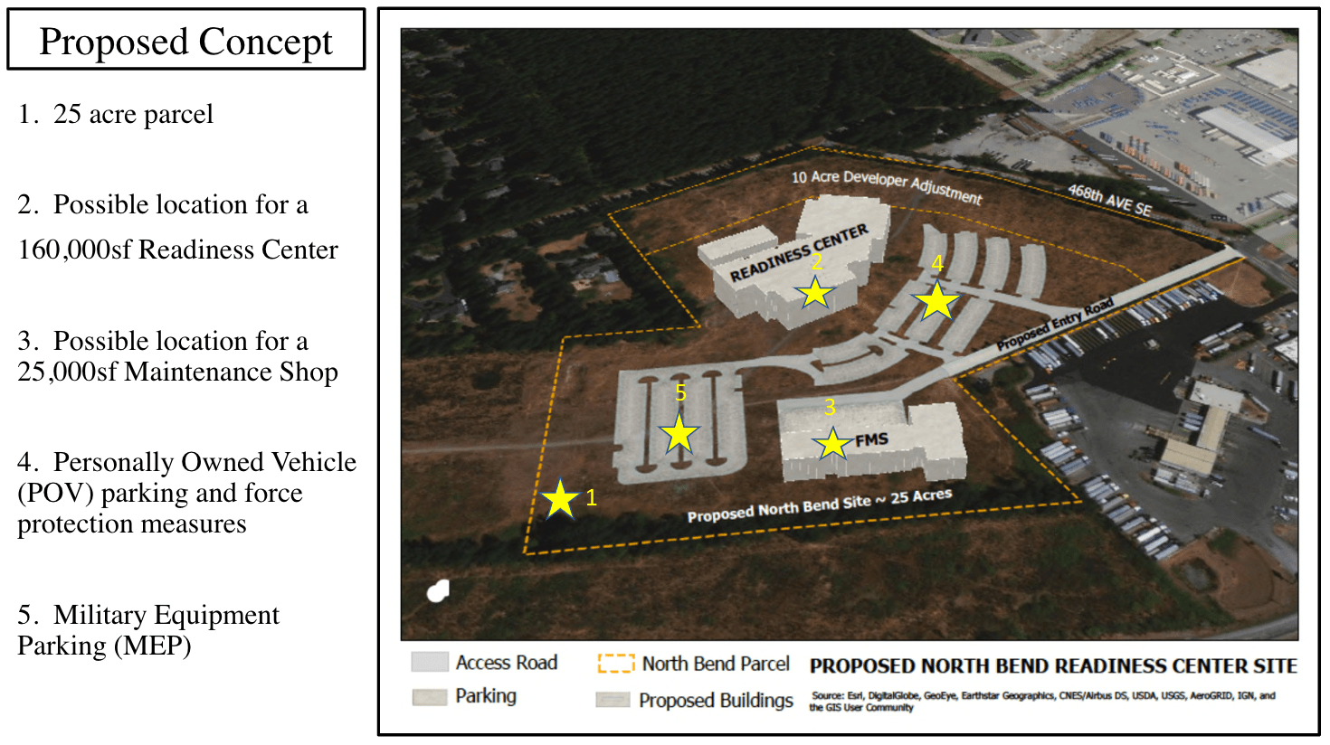 Proposed Washington Army National Guard site design concept in North Bend. (Washington Army National Guard)