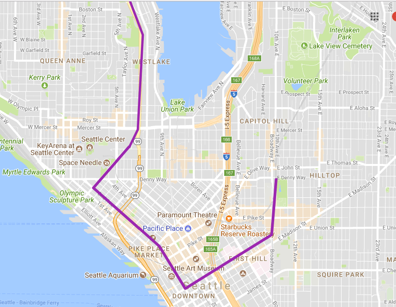 Possible elevated alignment. (Doug Trumm via Google Maps)